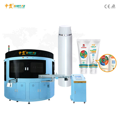 Mesin Pernis Hot Stamping Otomatis 1-5 Warna Sablon Servo Untuk Tabung Lembut